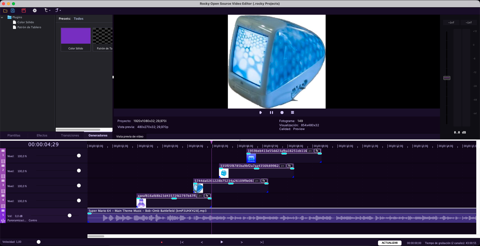 Rocky Video Editor Interface